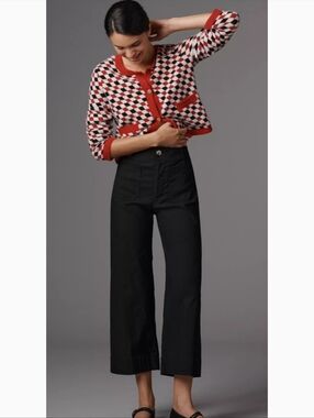 Maeve The Colette Cropped Black Patch Pocket Pants Sz.27